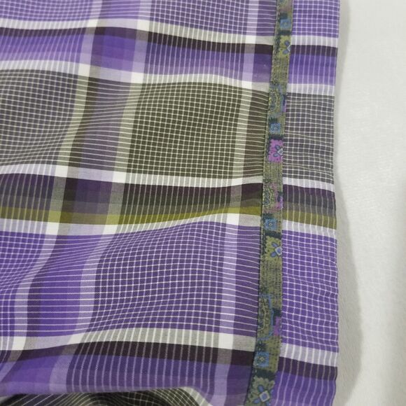 Robert Graham Shirt Mens 2XL XXL Button Down Purple Gray Short Sleeve Casual - Picture 8 of 12